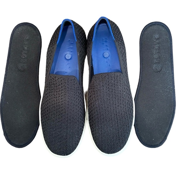 Rothy’s Honeycomb, Round Toe, Slip On Sneakers In Black, Size 9.5 - Picture 1 of 9